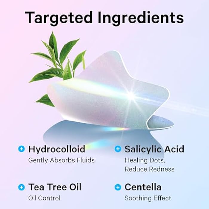 Sosky Hologram Pimple Patches for Face, Hydrocolloid Acne Patches with Salicylic Acid, Cute Star Zit Stickers,Colorful Blemish Covers,144 Count Blue Pink Star Heart Moon Cloud Butterfly Flower - Image 5