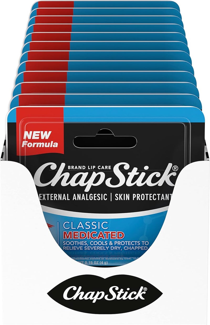 ChapStick Classic Medicated Lip Balm Tubes, Chapped Lips Treatment and Skin Protectant - 0.15x12 Oz Simple multi-feature universal build - Image 1
