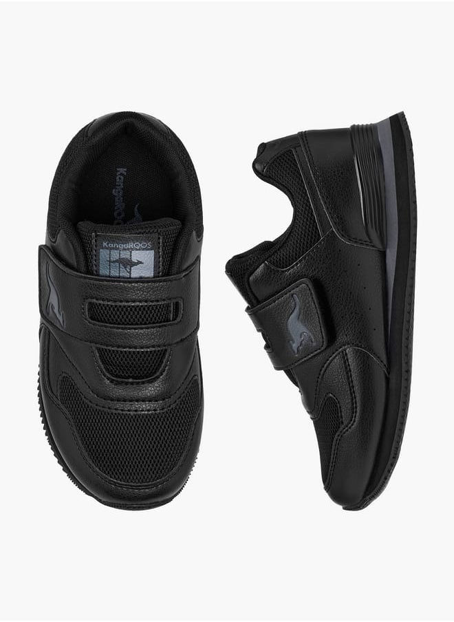 kangaROOS Boys' Logo Print Sports Shoes with Hook and Loop Closure  - Image 1