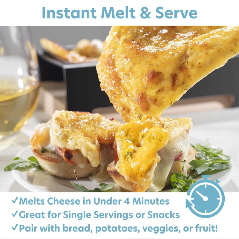 CucinaPro Cheese Raclette w Foldable Handle- Candlelight Cheese Melter Pan w Spatula - Cool Touch Base with 3 Tea Lights- Melts in Under 4 Mins, Small Portable, Great for Dinner Parties, Appetizers, Xmas Gift - Image 3