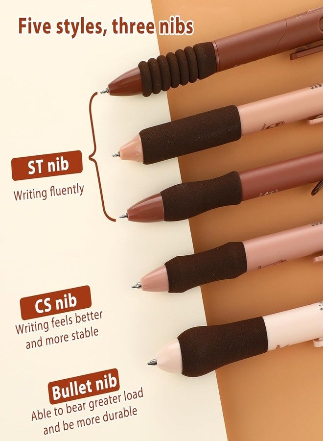 Amitasha 0.5mm Black Gel Pens Retractable Quick Dry Ink Fine Point Smooth Writing Pens for School Office Supplies - 5 Pcs - Image 3