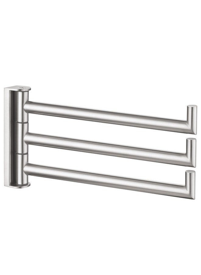 Angle Simple Swivel Hand Towel Holder 3 Bars Brushed Nickel, 304 Stainless Steel Hand Towel Rack for Bathroom Wall Mount - Image 1