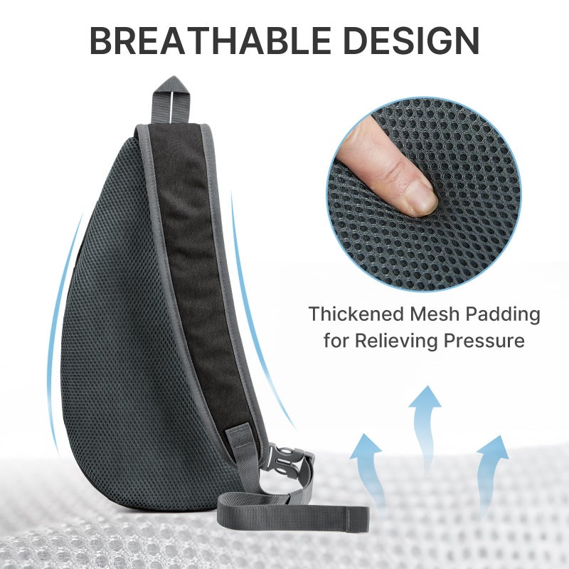 G4Free Sling Bag for Men Women, Small Crossbody Backpack Lightweight Chest Shoulder Bags for Travel, Outdoor and Sports (Dark Grey) - Image 5