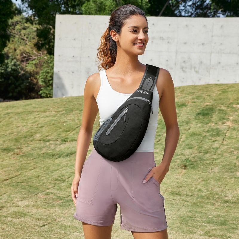 G4Free Sling Bag for Men Women, Small Crossbody Backpack Lightweight Chest Shoulder Bags for Travel, Outdoor and Sports (Dark Grey) - Image 2