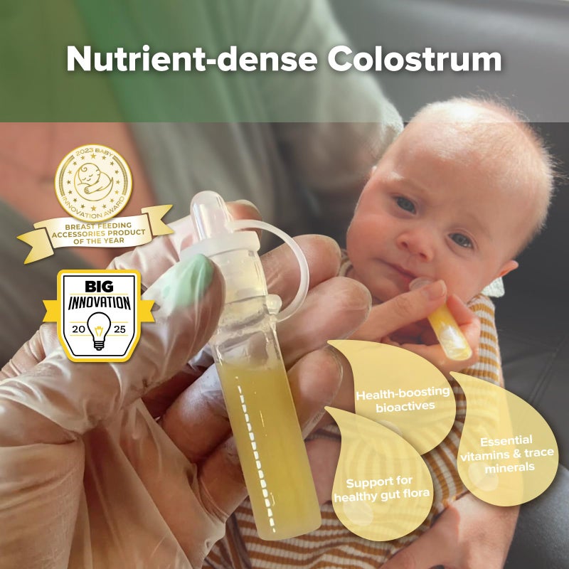 haakaa Colostrum Collector Kit Breast Milk Collector with Cotton Cloth Wipe and Storage Case, Ready-to-Use, Reusable, BPA Free, 4ml/6pcs - Image 2