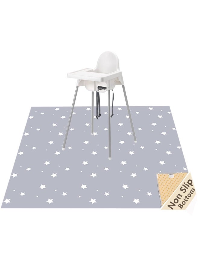 Womumon Splat Mat for Under High Chair/Arts/Crafts, WOMUMON Washable Baby Spill Mat Waterproof Anti-Slip Floor Splash Mat, Portable Play Mat and Table Cloth (Star, 51") - Image 1