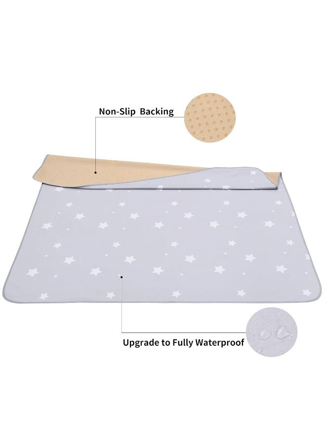 Womumon Splat Mat for Under High Chair/Arts/Crafts, WOMUMON Washable Baby Spill Mat Waterproof Anti-Slip Floor Splash Mat, Portable Play Mat and Table Cloth (Star, 51") - Image 2