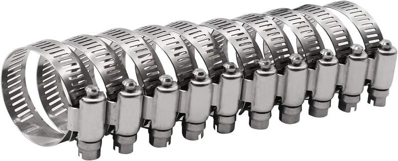 ROADFORMER 2.5" Worm Gear Hose Clamp - SAE 40 Size, Full Stainless Steel with 1/2" Band Width, Working Range 52mm - 76mm Hose Clamps, 10 Pack - Image 5