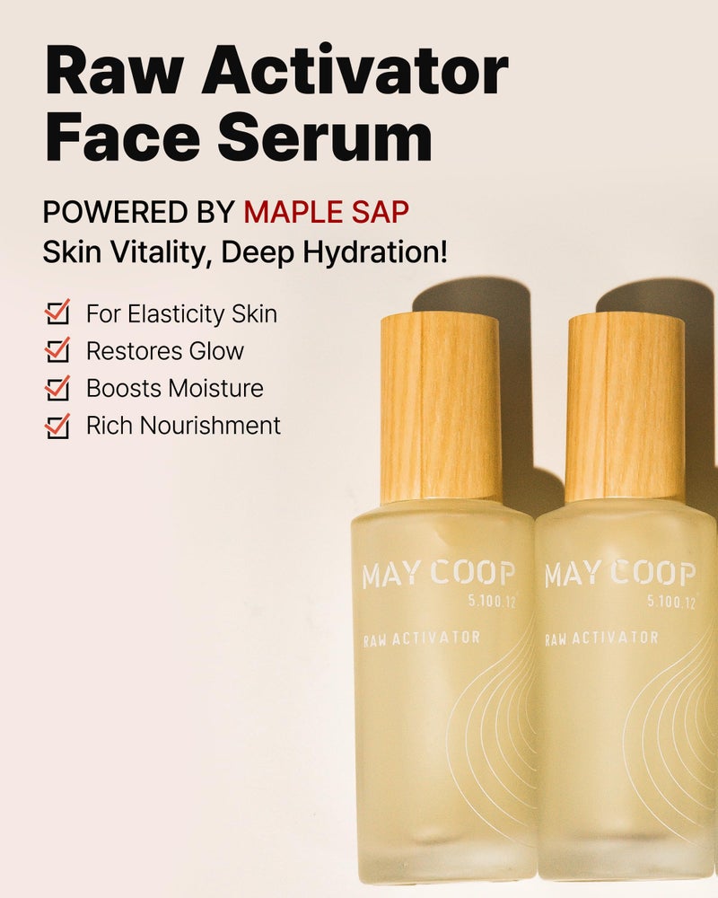 MAY COOP Raw Activator Face Serum â€“ Hydrating & Nourishing Face Serum with 63% Maple Sap for Moisture - Anti Aging Skin Vitality & Glow - Korean Skincare, 2.02 fl.oz. - Image 2