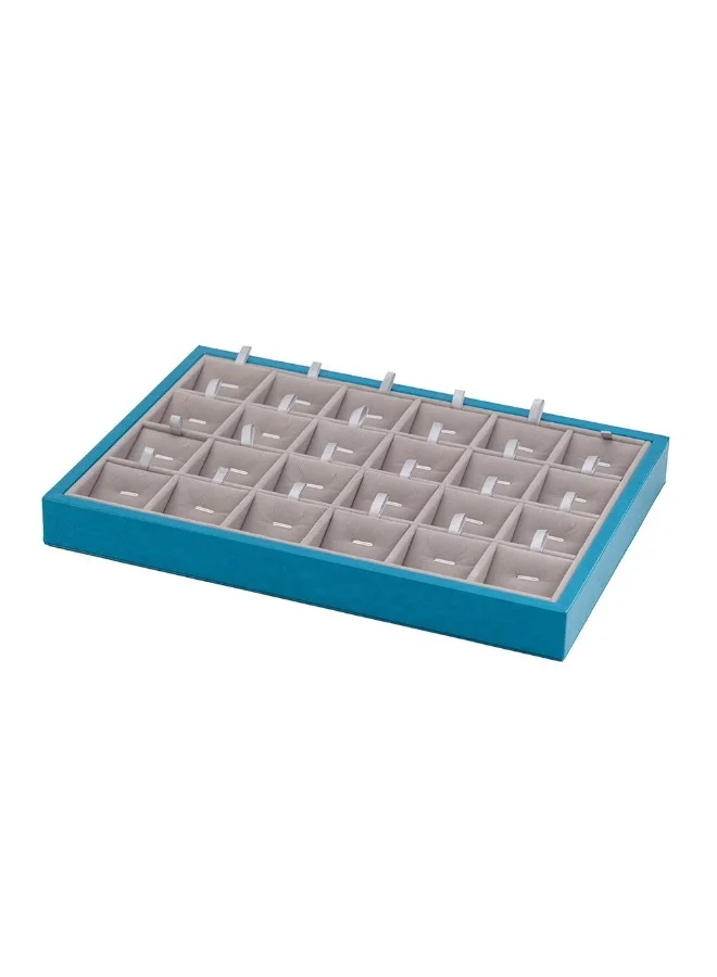 دانوب هوم Danube Home Elsa Velvet Jewelry Organizer - 35X24X3.5 Cm Turquoise Solid Wood & Velvet Stylish Jewelry Storage For Rings, Necklaces, Earrings & Bracelets Decorative Home Accessories