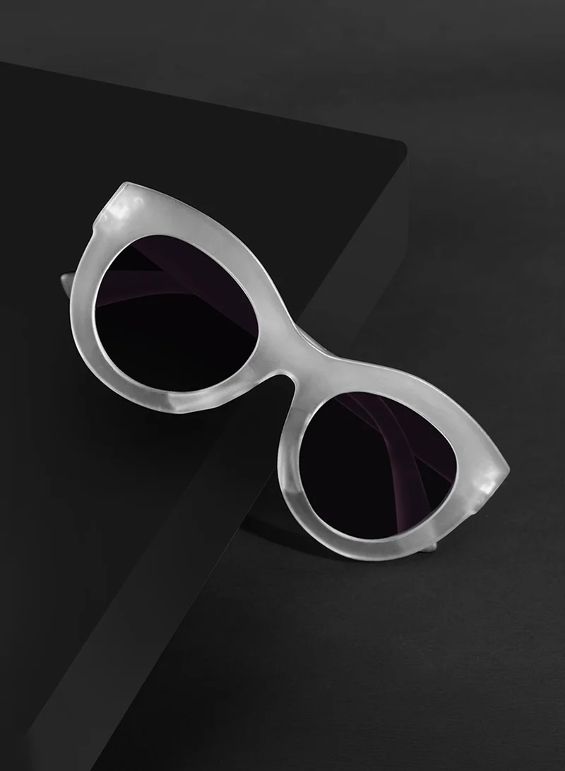Woggles Helios White Round Kids Sunglasses