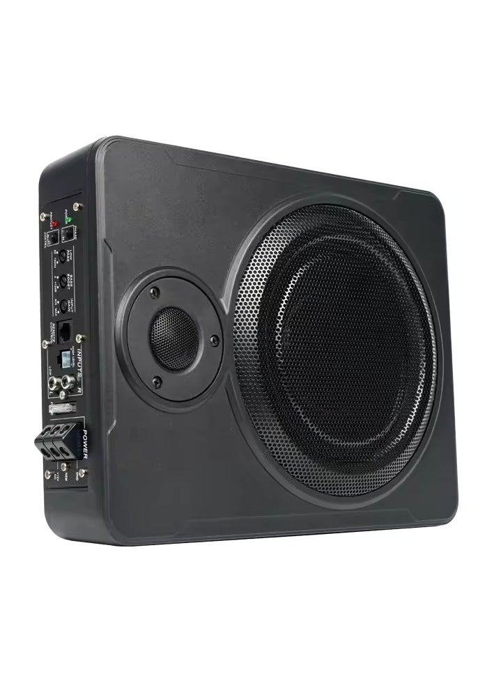 SHEZA STAR - 10 Inch Low Profile Amplified Subwoofer System 800 Watt Compact Enclosed Active Under Seat Car Audio Subwoofer with Built in Amp Powered Car Subwoofer with Low & High Level Inputs Black - Image 1