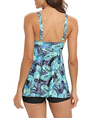 SEAFORM Women's Tankini Bathing Suits Two-Piece Tummy Control Swim Dress High Waist Printing Padded Swimsuits with Boyshorts - Image 3