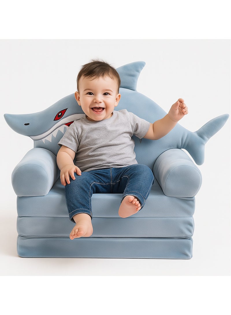 Generic Small Shark Folding Chair 47-Inch for Kids - Cute & Sturdy Children’s Seating | Lightweight, Portable & Durable | Fun Shark Design for Playroom & Outdoors | Easy to Fold & Store  - Image 3