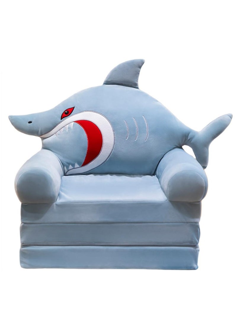 Generic Small Shark Folding Chair 47-Inch for Kids - Cute & Sturdy Children’s Seating | Lightweight, Portable & Durable | Fun Shark Design for Playroom & Outdoors | Easy to Fold & Store  - Image 1