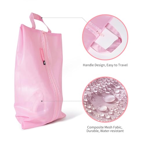 pack all Shoe Bag for Travel, Water-Resistant Shoe Pouch for Gym, Odor-Resistant Soccer Cleats Bag for Sport (Pink, 1-Pack) - Image 2