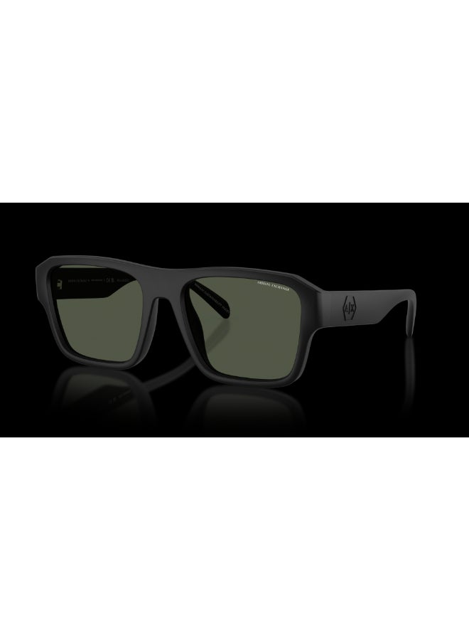 Armani Exchange نظارات شمسية للرجال من أرماني إكستشينج - AX 4154SU - حجم العدسة: 56 مم - أسود غير لامع - Image 1