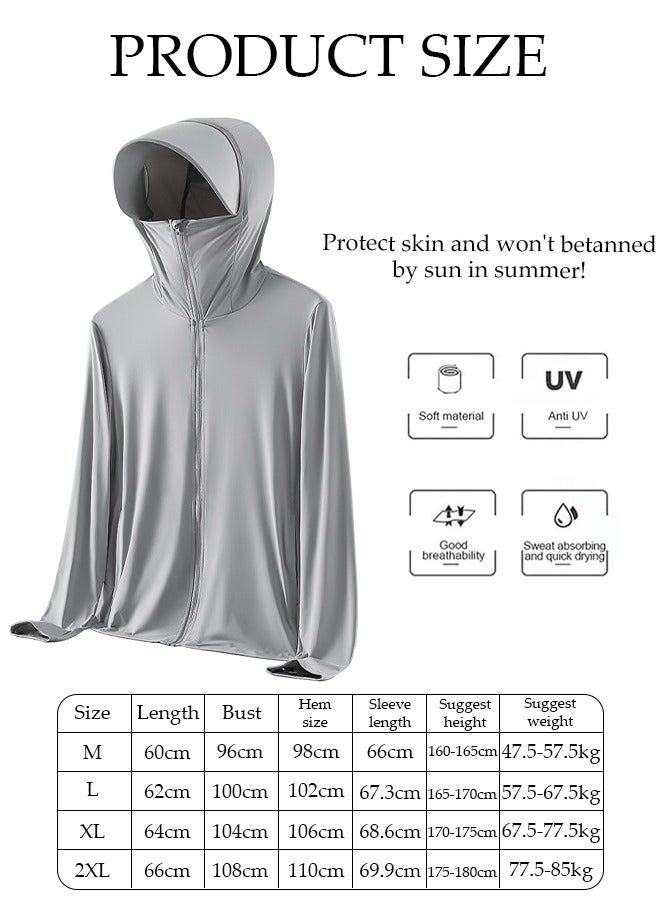 DUNISO Lightweight Sun Protection Clothing For Men, UPF 50+ Long Sleeve Sun Protection Hoodie Shirt , Long Sleeve Ice Silk Hoodie Shirts for Outdoor Climbing Hiking - Image 3