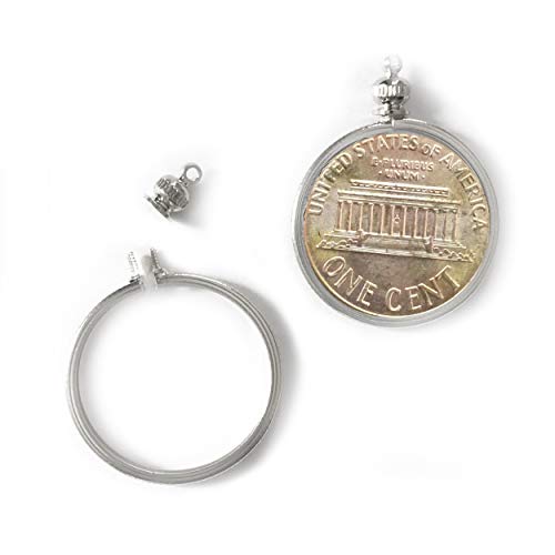 BeadExplosion Coin Holder Bezel for Penny USA 1 Cent Silver Tone Pack of 2 - Image 2
