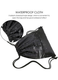YOUGE Drawstring Backpack,Sports Canvas Bag,Waterproof Oxford Fabric Drawstring Bag,Swimming Bag,Basketball Bag,Soccer Bag,Zipper 43*49cm(Black)  - Image 3