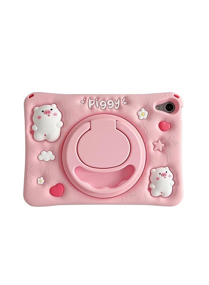 For iPad Air3 2019 Case iPad Pro 2017 10.5 Inch Case Cute 360 Degree Rotation Band Loop Landscape Portrait Simultaneous Stand Function Cute Stylish Funny 3D Animation  Soft Silicone Eye Pads Pink Ca - Image 1