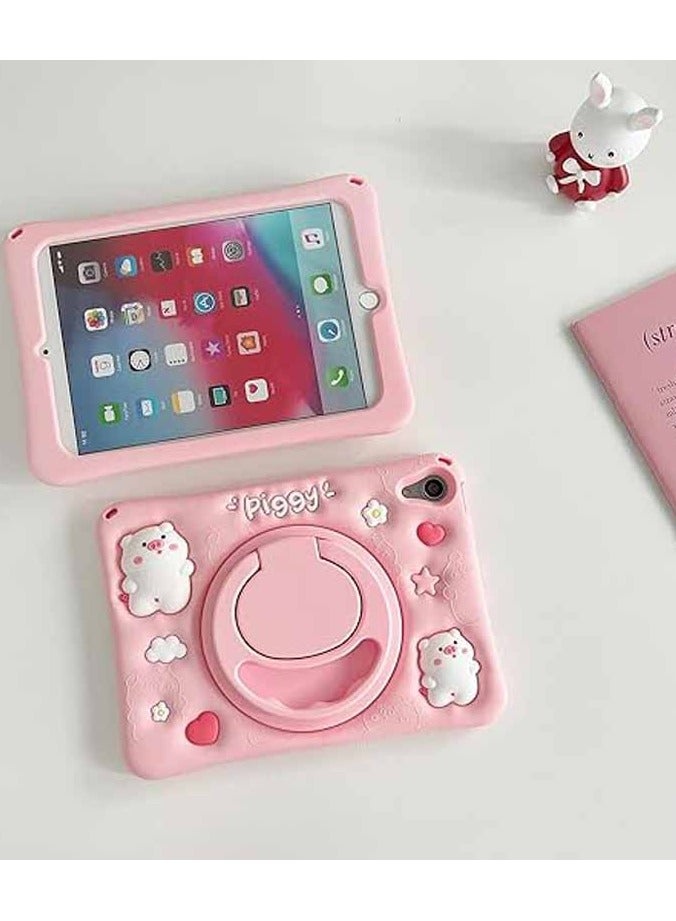 For iPad Air3 2019 Case iPad Pro 2017 10.5 Inch Case Cute 360 Degree Rotation Band Loop Landscape Portrait Simultaneous Stand Function Cute Stylish Funny 3D Animation  Soft Silicone Eye Pads Pink Ca - Image 2