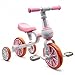 XIAPIA 3 in 1 Toddler Bike for 24 Year Old Girl Kids Tricycle with Adjustable Seat Detachable Pedal and Training Wheels Baby Balance Bike Trikes Riding Toys Kids Chirstmas Birthday Gifts Pink - Image 3