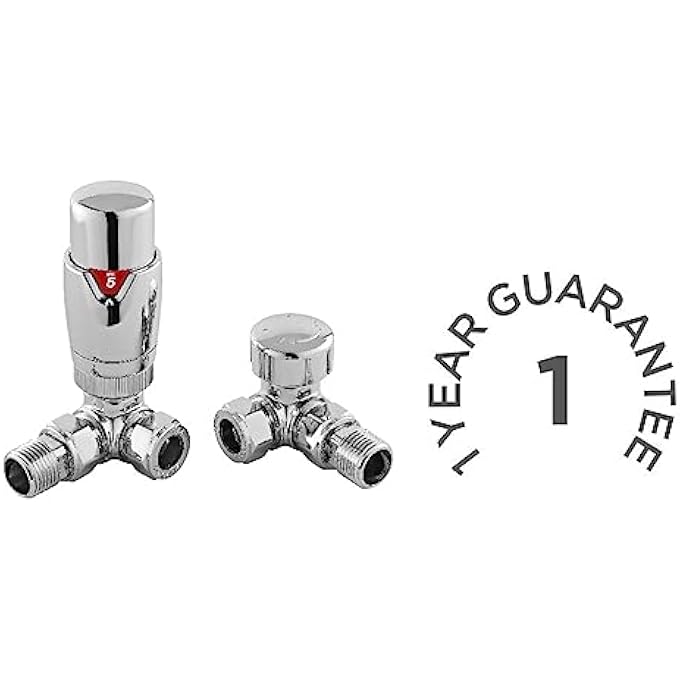 Rae HT317 LUXURY CORNER THERMOSTATIC RADIATOR VALVES, SILVER - Image 3