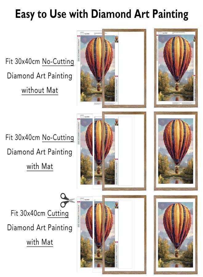 JCJMY إطار صور JCJMY مقاس 12×16 بوصة مع حافة داخلية مقاس 10×14 بوصة، مناسب للوحات الماسية الفنية مقاس 30×40 سم، لعرض الصور مقاس 10×14 بوصة مع الحافة الداخلية أو 12×16 بوصة بدونها، إطار حائط كبير مصنوع من زجاج شبكي متين، لون بني ريفي - Image 4