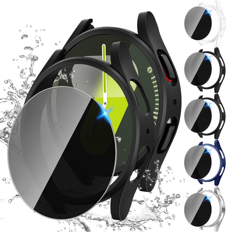Tensea [5+5Pack for Samsung Galaxy Watch 7 Screen Protector Case 40mm Accessories, Hard PC Bumper/HD Anti-Fog Tempered Glass Protective Film, Face Cover Set, Galaxy Watch 7 Case for Women Men - Image 1