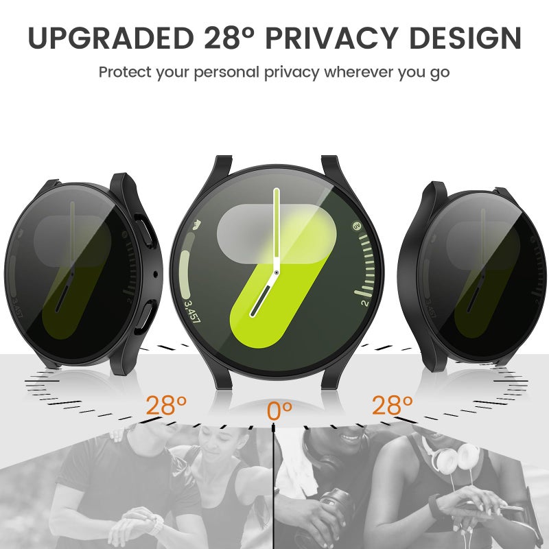 Tensea [5+5Pack for Samsung Galaxy Watch 7 Screen Protector Case 40mm Accessories, Hard PC Bumper/HD Anti-Fog Tempered Glass Protective Film, Face Cover Set, Galaxy Watch 7 Case for Women Men - Image 3