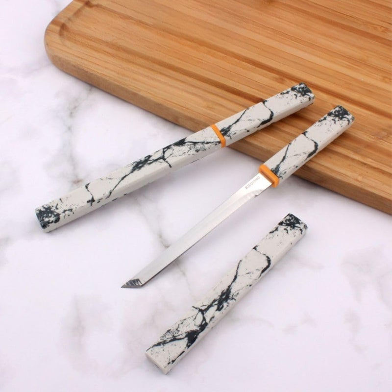 Fronitoola 4.5-Inch Multifunctional Fruit Knife,Fruit Paring Knife Stainless Steel Professional Kitchen Knives with Non Stick Coating,Portable and Sharp, Suitable for Barbecues (Pack of 1,White) - Image 4
