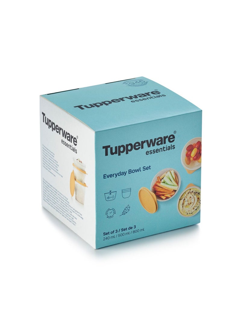 Tupperware Everyday Bowl Set (240ml+500ml+800ml) - Image 1