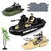 deAO Military Vehicles Set Combat Boat Toy with 2 Army Men Figures Batter Boat and Other Weapon Gear Accessories Great Gift for 35 Boys - Image 2