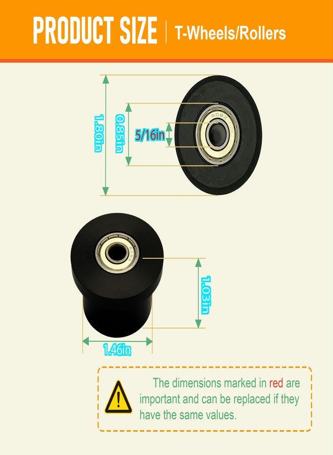 DAFORE Upgraded Machined Wheels/Rollers Compatible with Total Gym,Replacement Parts for 1000,1100,1400,1500,1600,1700,1800,1900,Achiever,Force,Gold,Max,Platinum,Plus,Pro,Supra,Supreme,Ultima,Ultra,XLI,4Pcs - Image 4