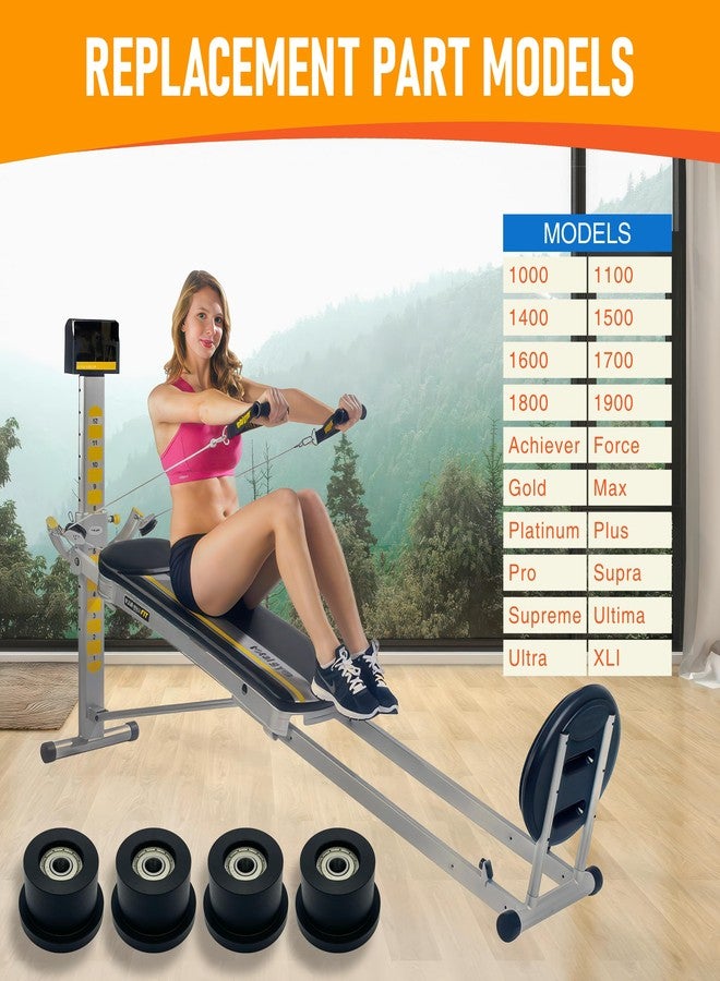 DAFORE Upgraded Machined Wheels/Rollers Compatible with Total Gym,Replacement Parts for 1000,1100,1400,1500,1600,1700,1800,1900,Achiever,Force,Gold,Max,Platinum,Plus,Pro,Supra,Supreme,Ultima,Ultra,XLI,4Pcs - Image 3