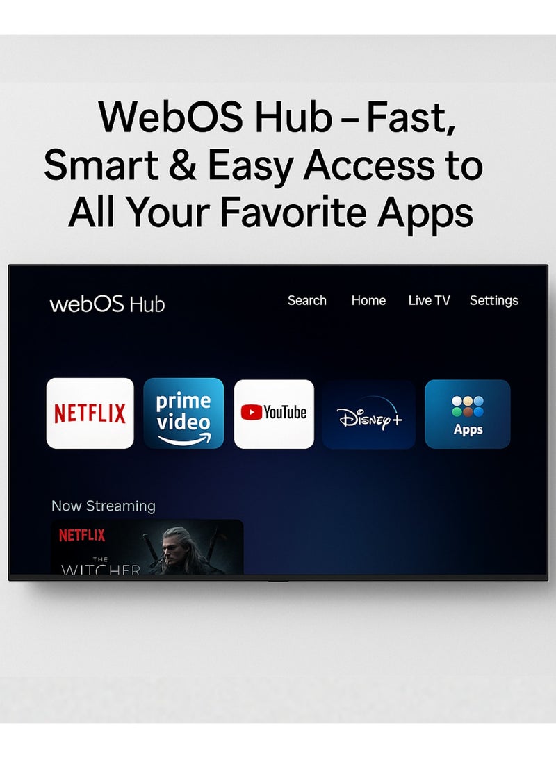 فيديوكون تلفاز ذكي QLED بحجم 85 بوصة (طراز 2025) | مركز WebOS بدقة 4K UHD بدون حواف | صوت دولبي، بلوتوث، Apple AirPlay، جهاز تحكم سحري | لوحة بدرجة A+ | حامل حائط مجاني – E85QLWO1100 - Image 5