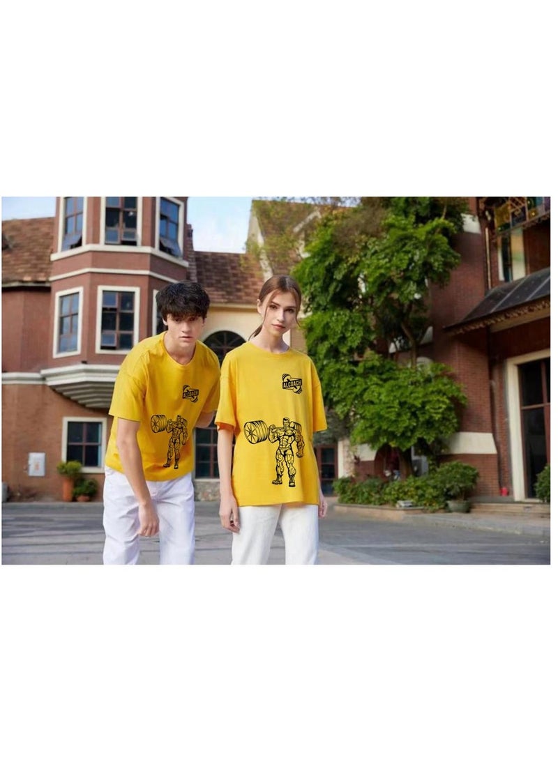 ALCOACH - Men's Oversize T-shirt - ALCOACH - NEVER GIVE UP  Printed for exercise, gym and bodybuilding - Image 1