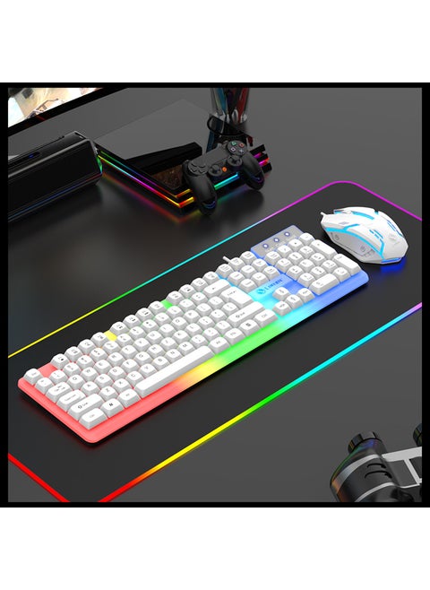 LiMei GTX350 Backlit Keyboard Mouse Combo GTX350 white suit