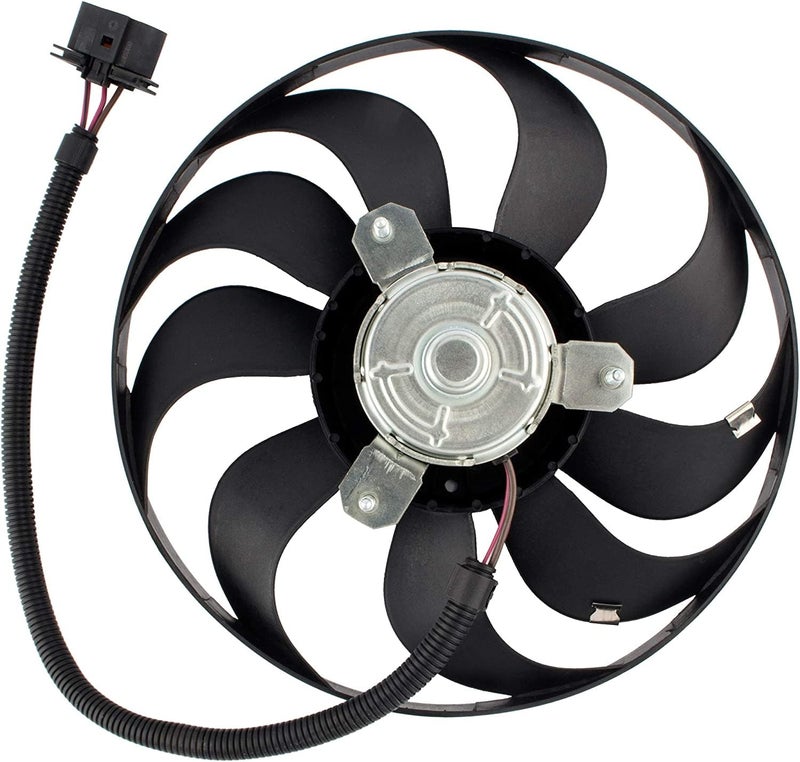 MYSMOT 1C0959455C Right Side Engine Radiator Cooling Fan Assembly for Audi TT Quattro 20002006 Volkswagen Beetle 19982006 Golf 19992006 Jetta 19992005 1J0959455K 1J0959455M VW3117111