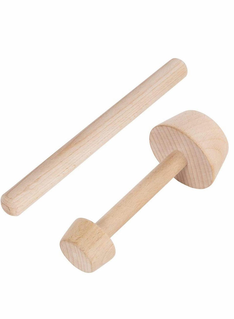 Tart Tamper and Pin Pastry Tamper Mini Pan Wood Wooden Shell Dough Muffin Metal for Making Muffin, Pecan Pies, Cheesecakes and Desserts.  - Image 1