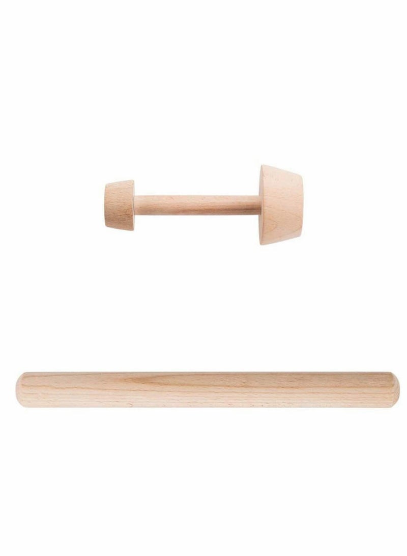 Tart Tamper and Pin Pastry Tamper Mini Pan Wood Wooden Shell Dough Muffin Metal for Making Muffin, Pecan Pies, Cheesecakes and Desserts.  - Image 2
