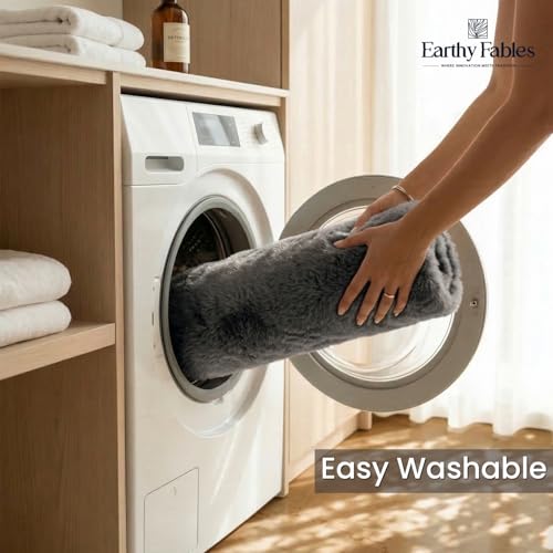 Earthy Fables Plush Microfiber Bath Mat, Quick Dry, Anti-Skid, Water Absorbent, Non-Slip, Machine Washable Floor Rug, Shower Mat, Door Mat for Bathroom, Bedroom, 60 x 40 cm - Grey - Image 4