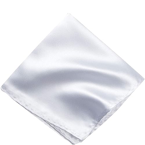 Young Arrow Satin Pocket Square for Men, Wedding Handkerchief for Suits, Blazers & Tuxedo, Men's Pocket Square Combo (Pack of 2) (White & Black) - Image 2