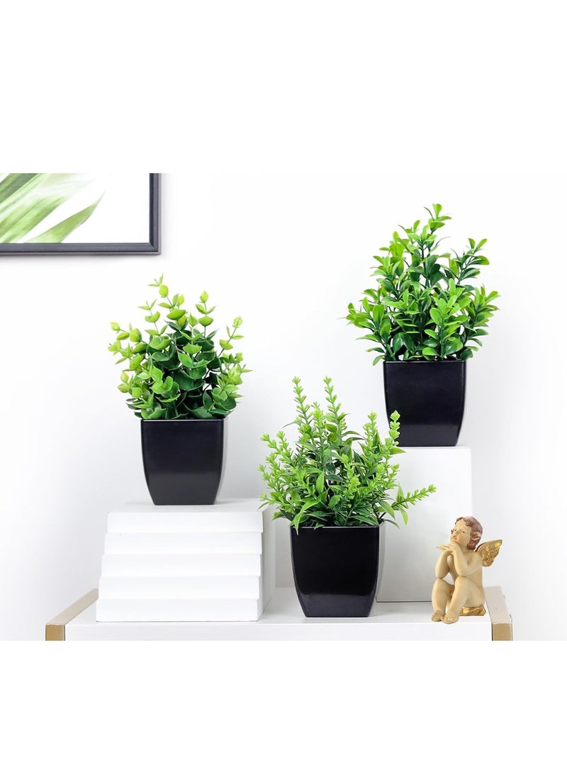 ماركة غير محددة - مجموعة من 4 حزم نباتات مزيفة صغيرة نباتات صناعية صغيرة داخلية للحمام ديكور طاولة غرفة المزرعة - Image 1