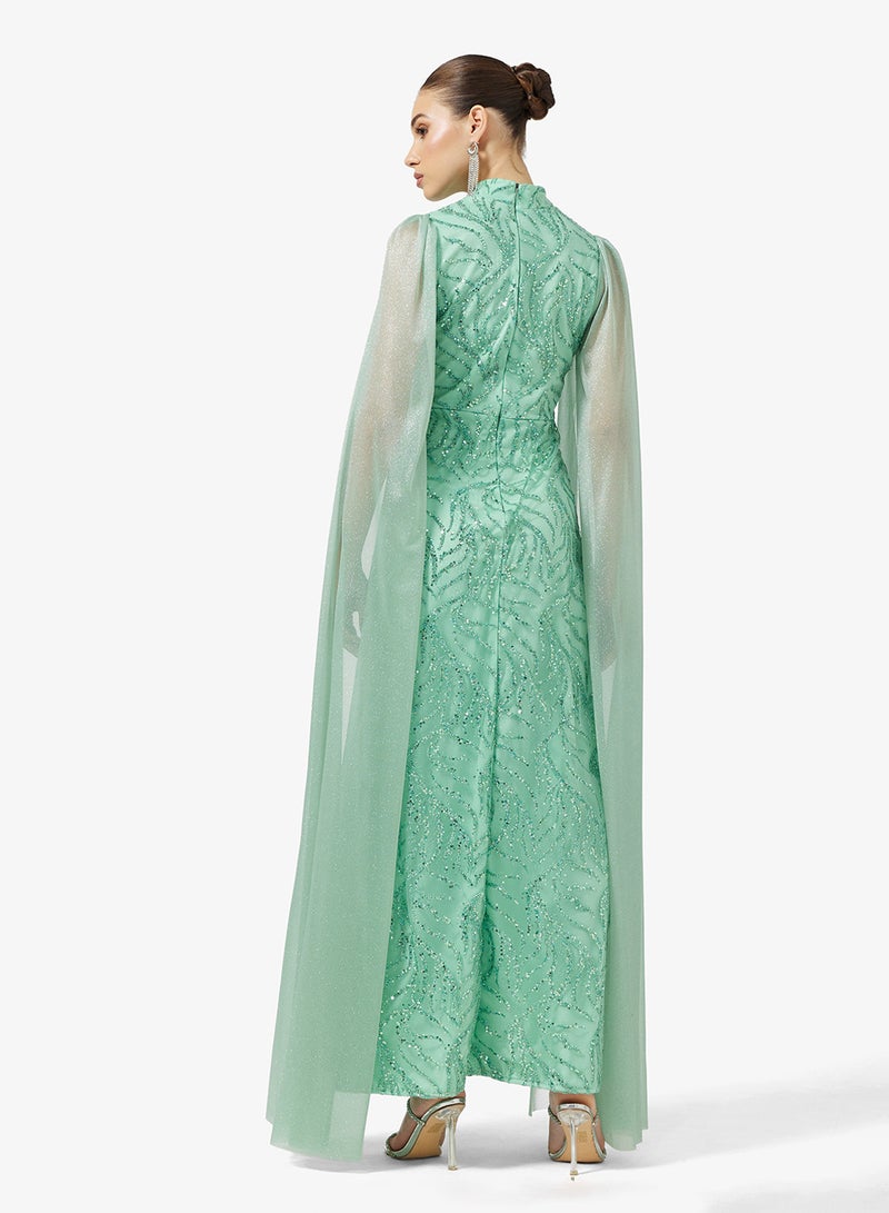 خزانة فستان لامع بأكمام مبالغ فيها - Image 2