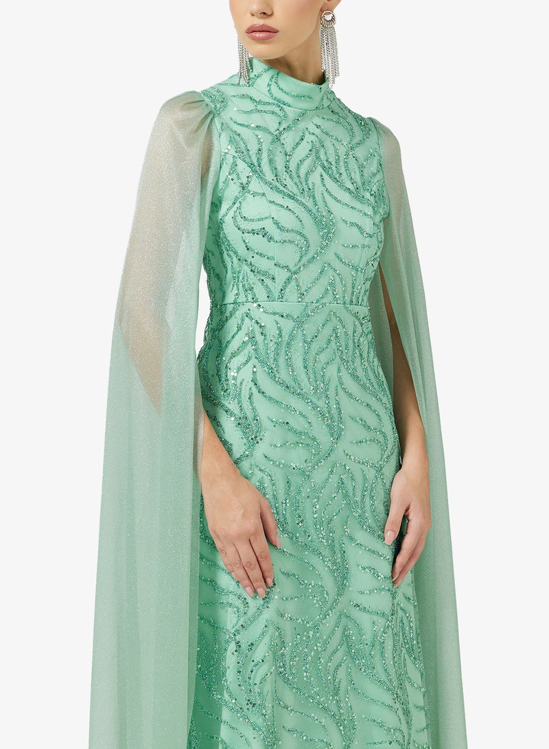 خزانة فستان لامع بأكمام مبالغ فيها - Image 3