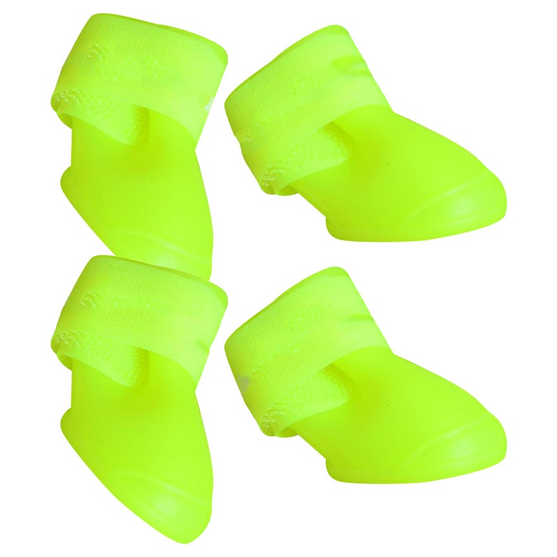 Little Pet Dog Puppy Anti- Rain Snow Boots Candy Colors Rubber Boots Shoes - Size L (Green) - Image 1