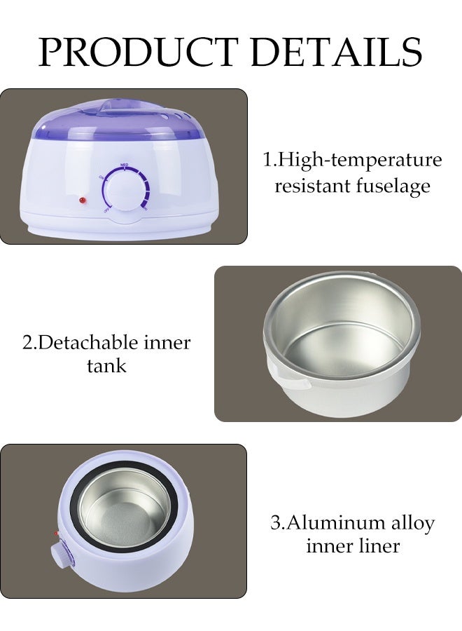 DUNISO جهاز تسخين شمع إزالة الشعر، آلة ذوبان الشمع السريعة، مواد آمنة، آلة شمع إزالة الشعر، أدوات إزالة الشعر - يمكن استخدامها لإزالة الشعر وعلاج الشمع، جهاز تسخين الشمع، آلة الشمع الساخن، آلة ذوبان الشمع، جهاز تسخين حبوب الشمع الجمالية - Image 5