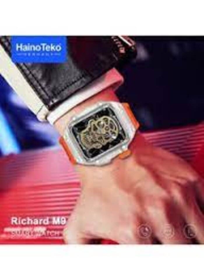 Haino Teko Haino Teko Richard M9 Smart Watch with 3 Pairs of Stylish Straps and 1 Protective Case for Men and Boys  - Image 5